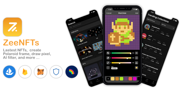 ZeeNFTs - iOS Swift (OpenSea NFT Marketplace || MetaMask - Trust Wallet - Rainbow)