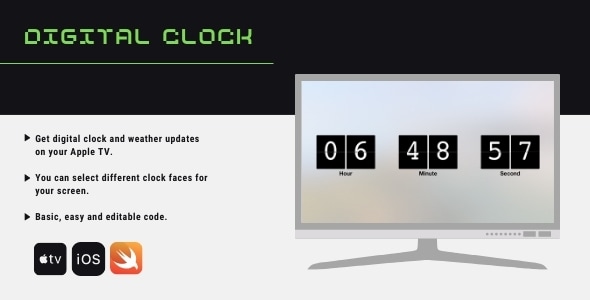 Digital Clock for Apple Tv