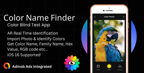 Color Name Finder & Blind Test Utility iOS App