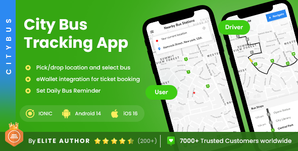 4 App Template| City Bus Tracking App| City Bus Driver App | Bus Rider App| CityBus