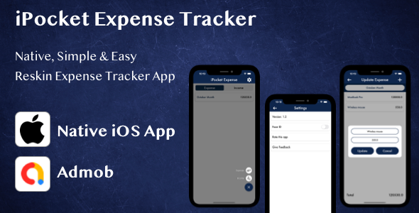 iPocket Expense Tracker (Swift, Admob - Full Application)