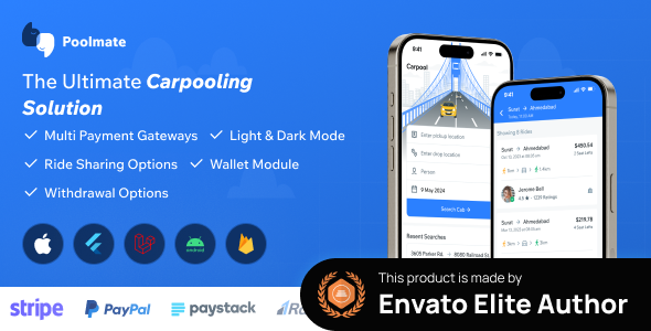 PoolMate | BlaBlaCar Clone | Complete Carpooling Solution in Flutter