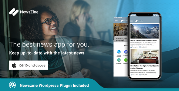 NewsZine - iOS | A complete News / Magazine App | Wordpress Plugin Included
