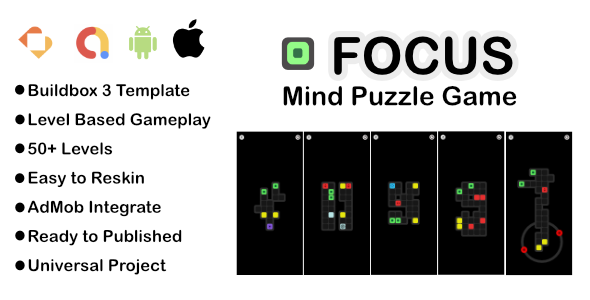 Focus - Mind Puzzle Game I Premium Buildbox Game Template