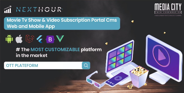 Next Hour - Movie Tv Show & Video Subscription Portal Cms Web and Mobile App