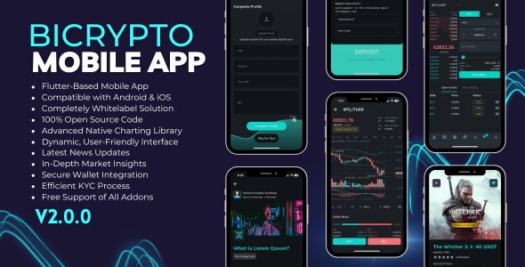 Bicrypto Mobile - Fully Native Flutter Mobile App for Bicrypto