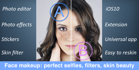 Face makeup: perfect selfies, filters, skin beauty