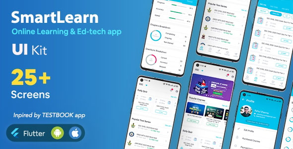 SmartLearn - Online Learning app | Exam Preparation app | UI Kit