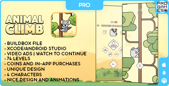 Animal Climb (PRO) - BUILDBOX CLASSIC - IOS - Android - Reward video