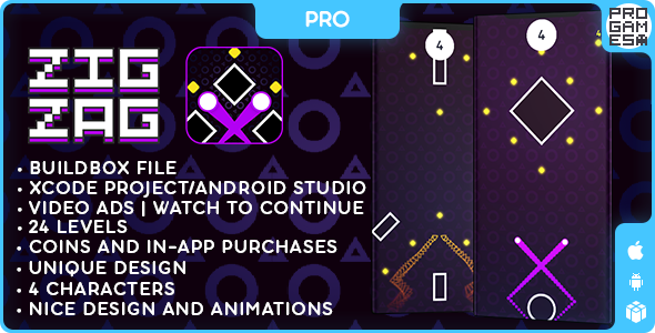 Zig Zag (PRO) - BUILDBOX CLASSIC - IOS - Android - Reward video