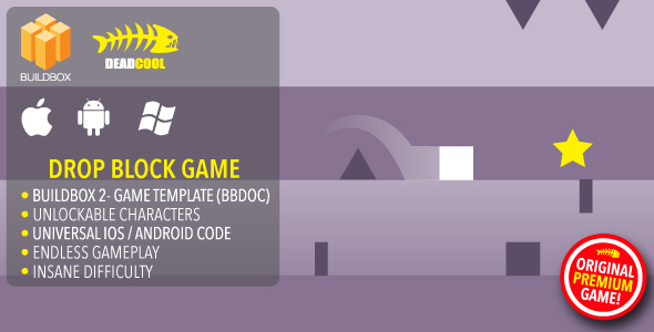 Drop Block - BuildBox 2 Game Template Document - iOS / Android / BBDOC