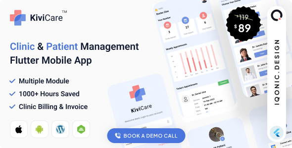 KiviCare(TM) Flutter 3.x App - Clinic & Patient Management System for Flutter and WordPress