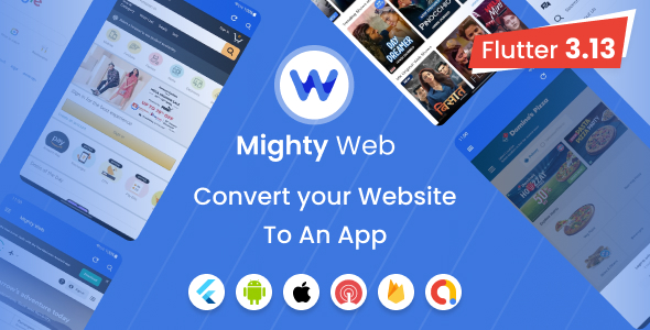 Mighty Web Webview: Web to App Convertor(Flutter + Admin Panel)