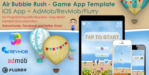 Air Bubble Rush - iOS Full Game App Template + Ads