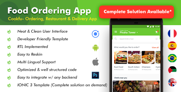 6 App Template | Food Delivery App | Food Ordering App | Multi Restro App | Cookfu (IONIC 4)