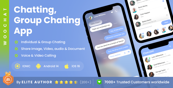 2 App Template| Chatting App| Group Chatting App| Audio Video Calling App| WooChat