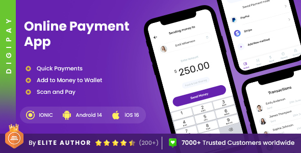 2 App Template| Digital Wallet | Online Transactions | Money Transfer | Online Payments | DigiPay