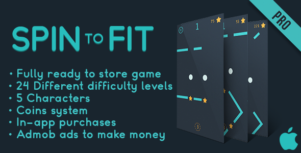 Spin to fit - Fun Arcade Game IOS Template + easy to reskine + AdMob