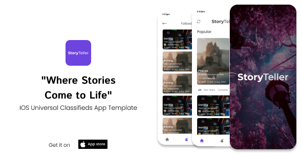 Storyteller | iOS Universal Video Sharing App Template (Swift)