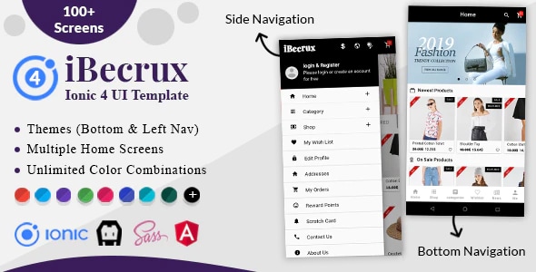 iBecrux - Ionic 4 Ecommerce UI Template