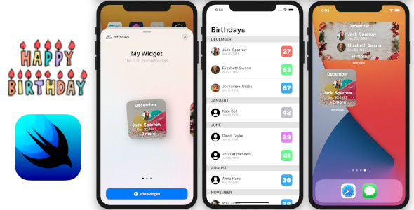 Birthdays App | Full SwiftUI iOS Application and Widget | Contact Birthdays