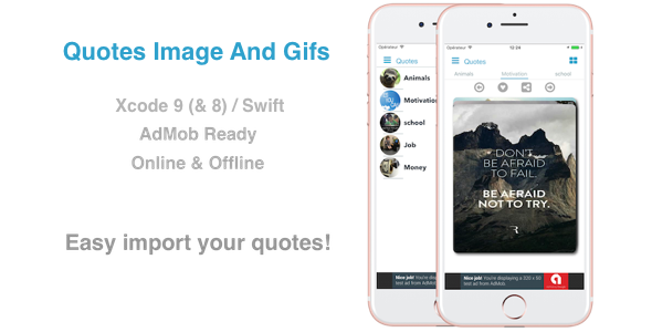 Quotes Image and Gifs - Native iOS App for Images/Gifs Quotes, Motivation, Money ecc.