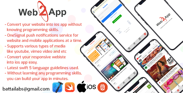 Web2App - Trasform your website into native ios app