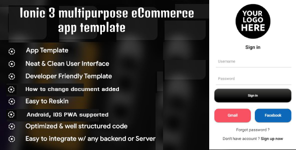 Ionic 3 multipurpose eCommerce app templates (Android - IOS)