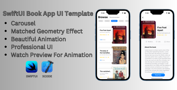 SwiftUI Book App UI With Complex Animation template