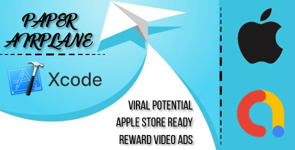 Paper Airplane - xCode - iPhone - iOS Game - AdMob Ads Reward Video