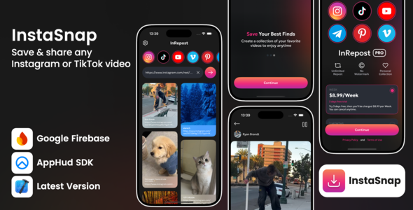 TikTok, IG, Shorts Saver- iOS App Source Code