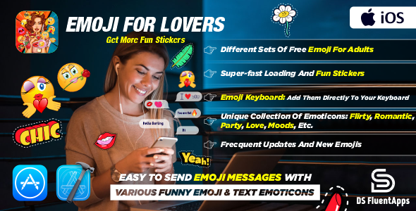 Emojis For Lover : Stickers & Emojis Keyboard | Full iOS Native Application