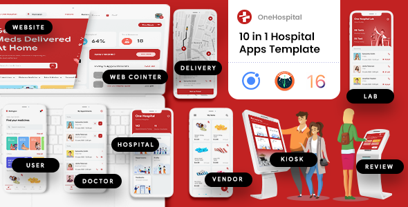 18 Template | Doctor Appointment Booking| Exclusive Hospital App| Complete Healthcare | One Hospital