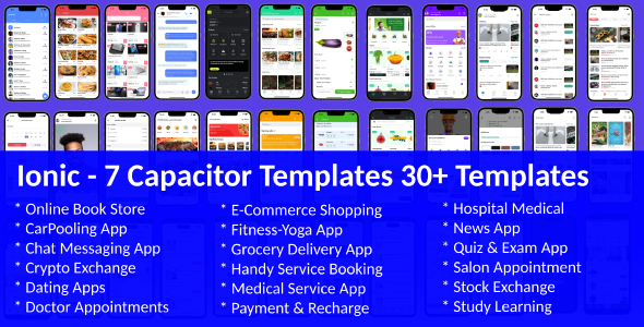 ionic 7 template bundle / ionic 7 starter / ionic 7 themes bundles / ionic 7 templates with 30+ apps