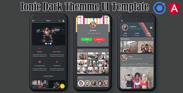 Ionic 5 / Angular 8 Dark UI Theme / Template App | Starter App