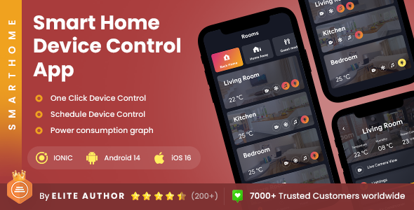 2 App Template| Smart Home App| IoT App| Home Control App| Home Automation App| SmartHome