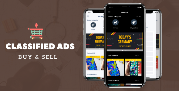 Classified buy sell app with PHP backend and Admin panel (OLX, Offerup, Carousell, Buy Sell clone)