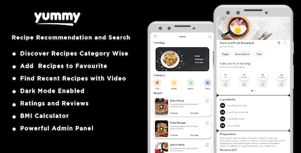 Yummy - Food Recipe Native IOS App With Admin Panel