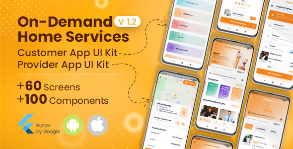 On-Demand Home Services, Business Listing, Booking Flutter UI Template