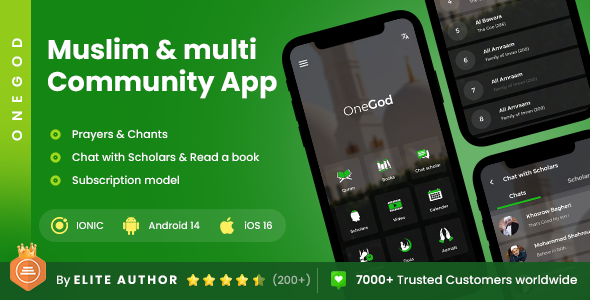 2 App Template| Muslim Community App| Prayer App| Scholar App| Quraan App| OneGod