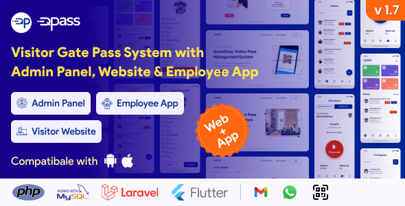 QuickPass - Visitor Gate Pass System with Admin Panel, Website & Employee App