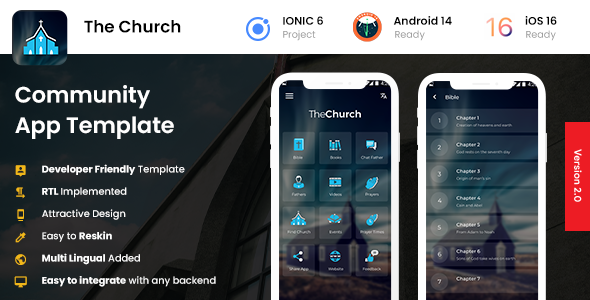 2 App Template| Church App| Community App| Temple App| Scholar App| The Church