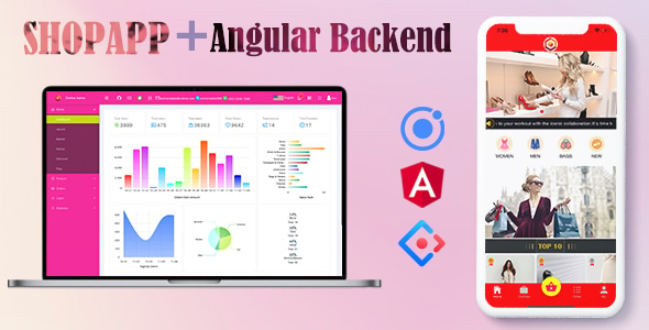 Ionic 5 Online Clothes Shop App with Angular Admin Dashboard