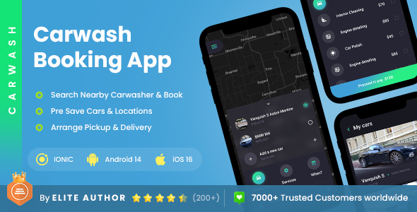 2 App Template| Car Service Appointment Booking | Car Service Provider App| Car Cleaning| CarWash