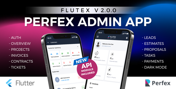 Flutex - Perfex CRM Admin/Staff Mobile App for Android & IOS | Flutter App with API Module Included