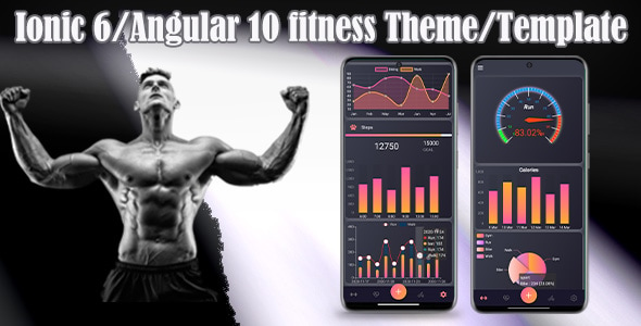 Ionic 6 / Angular 10 Fitness Theme / Template (Android+Ios+Web)App