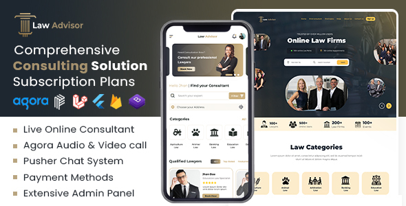 LawAdvisor - Seamless Tele-Advisory Platform & Virtual Legal Services with Flutter Apps, Web & Admin