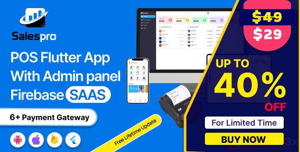 SalesPro Saas - POS Inventory Management POS Software flutter App+Admin