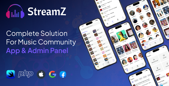 Streamz - A music streaming iOS app with admin panel