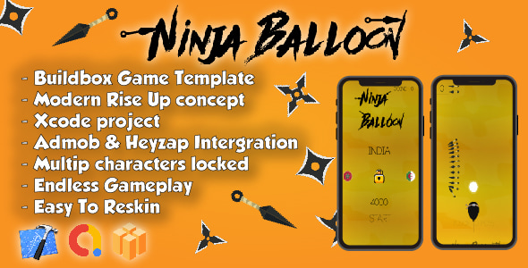 Ninja Balloon - Xcode Project & Buildbox Game Template